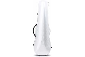 WUQIMUSC Custodia per violino 4/4 Full Size in fibra di vetro in fibra di carbonio guscio rigido impermeabile custodie da viaggio per violino con cinghie posteriori (bianco)