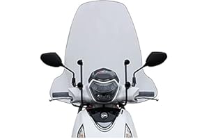 FACO Parabrezza Compatibile con SYM Symphony 125 Euro 5 (dal 2021 in poi) - Nero, Robusto, Montaggio Esterno, Scooter