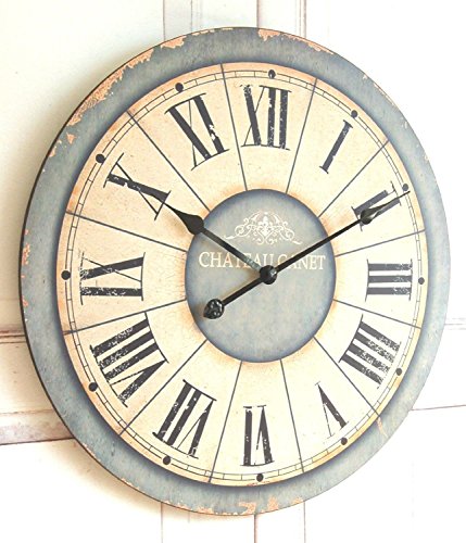 Wanduhr 'Antik' in im Landhaus Shabby Chic french Stil, Durchmesser 60cm