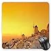 Produktbild BGLKCS Greece Mauspads Mouse Pad, Sunset Oia Village on Santorini Island Mediterranean Summer Vacation, Standard Size Rectangle Non-Slip Rubber Mousepad, Marigold Ivory and Brown