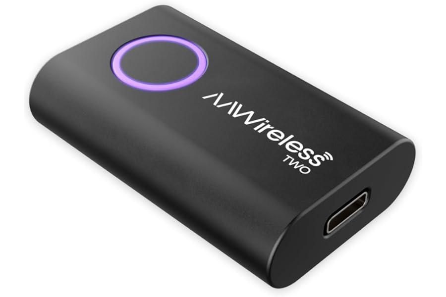 AAWireless TWO - Android Auto Wireless Adapter - Convert Factory Wired Android Auto to Wireless -Multifunctional Button - Easy Plug and Play Setup - Seamlessly Connect Via Bluetooth - Made in Europe