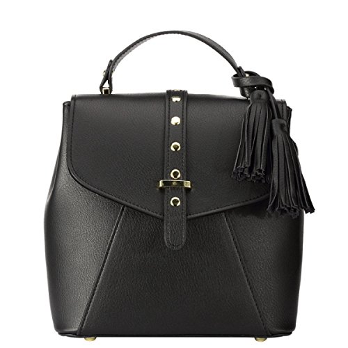 QPALZM 2017 Damen Leder Rucksack Geldbörse Schultern Tasche Reise Quaste Tasche Daypack Black