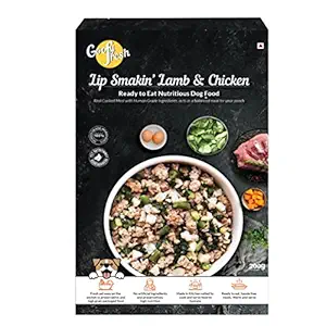 Goofy Tails Lip Smakin? Lamb and Chicken Fresh Food for Dogs and Puppies | Wet Dog Food Cooked in Chicken Bone Broth (200 g) | Ready to Eat with Human Grade Ingredients (Pack of 1)