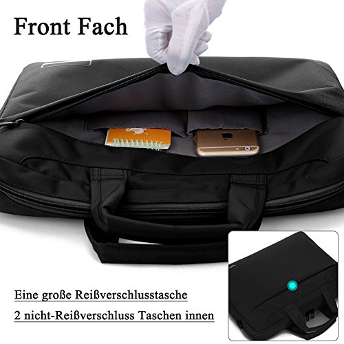 BRINCH 15,6 Zoll Oxford Gewebe Laptoptasche Messenger Bag Umhängetasche Schulterhülle Aktentasche Henkeltasche für 15 – 15,6 Zoll Laptop/ Notebook/ MacBook/ Chromebook Computer mit Schulterriemen und Griffe,Schwarz - 3