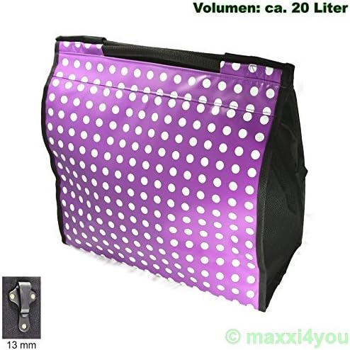 01170425SV 13 Black Bicycle Handlebar Bag with Purple Dots 13 mm