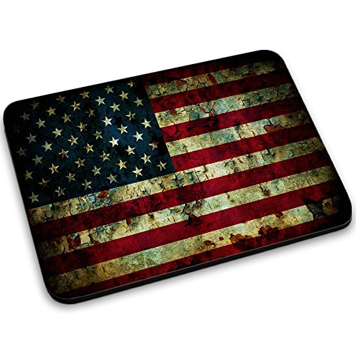 Flagge USA 3, Amerika, Mousepad Anti Rutsch Unterseite für Optimalen Halt Kompatibel mit allen Maustypen (Kugel, Optisch, Laser) Ideal für Gamer und für Grafikdesigner.