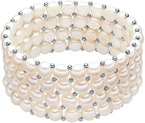Sterling Silver 925 rhodium-plated Ladies Bracelet with Freshwater cultured Pearls White 60201668