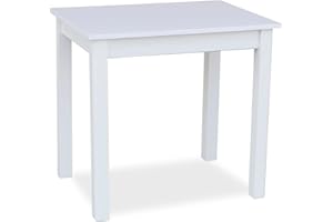 ‎METDREW Metdrew Esstisch aus Holz | 80x60 | holztisch | für 2 Personen | klein Tisch | Skandinavischer Stil | aus Kiefernholz | küchentisch | Tischplatte: Weiß