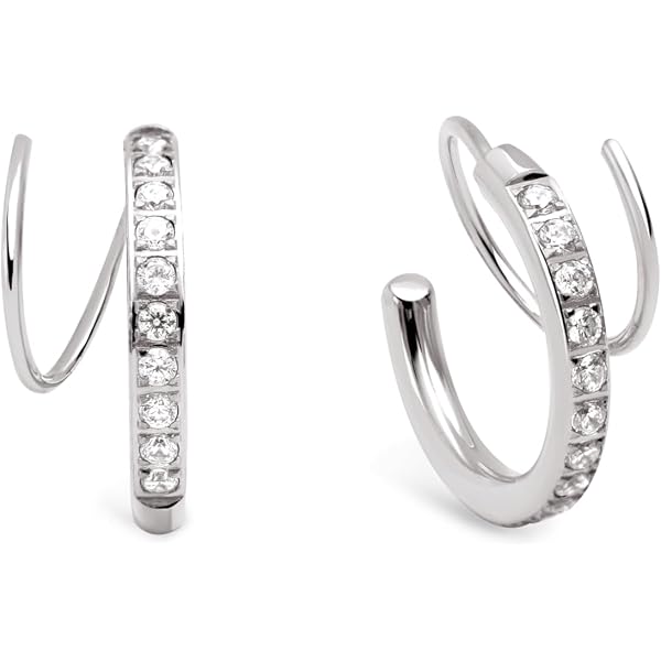 Orecchini Lora SINGULARU - Acciaio Placcato Oro 18 Kt, Design A Fiore, Chiusura A Pressione, Regalo Donna, Garanzia 3 Anni
