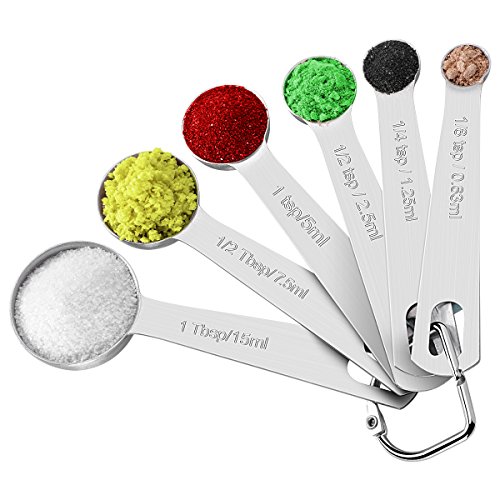 Edelstahl Messlöffel - Diealles Edelstahl Löffel mit Lineale Mess zur Messung Trockenen und Flüssigen Zutaten,Eine Praktischer Küchenhelfer und Messlöffel Set 6-teilig