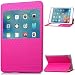 Produktbild TAITOU iPad Mini4 Movie Stand Case, Shiny Big View Window PU Leather Kickstand Snap-On [Book Fold] Cover, New Fashion Grid Texture Light Thin Phone Case For For Apple iPad Mini 4 Rose