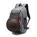 Produktbild MOYUN 2 in 1 Laptop Rucksack 17 Zoll mit USB Ladeanschluss und versteckte Mesh Tasche Multifunktioneller Rucksack, Basketball Rucksack-Grau