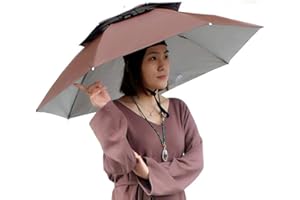 JoyFan Chapeau Parapluie Pliable Double Couche Protection Solaire Pluie Chapeau de pêche