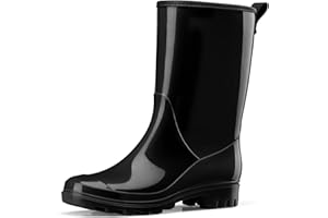 HISEA Gummistiefel Damen Regenstiefel Halbhoch Wasserdicht Gartenschuhe Anti-Rutsch Atmungsaktiv Halb Stiefel mit Komfort Einlegesohle Mode Leicht Regenschuhe für den Außenbereich