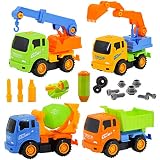 Set de Camioncitos de Montaje - Monta y Desmonta Tus Camioncitos de Construcción. Mantén a los Peques Ocupados y Entretenidos Durante Horas con Este Fantástico Kit de Construcción!
