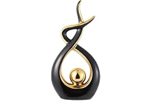 CESTATIVO Statua in Ceramica, Scultura Moderna, Ornamenti Astratta, Oggetto Decorativo, Decorazioni della Tavola per il Soggiorno Sala da Pranzo Bedroon Office Centrotavola (Oro Nero, Grande)