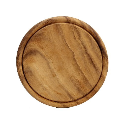 Kesper Fleischteller, Holzteller, Servierteller, aus Hartholz, Höhe: 15 mm, Durchmesser: 250 mm