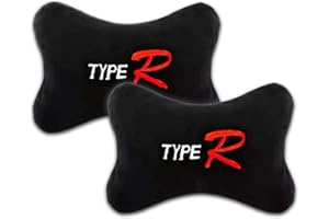 CARALL - Cojín para Silla de Juego de 2 Piezas, Cojines para reposacabezas de Coche, Almohadas de Viaje, para reposacabezas y Cuello (Negro Type R)