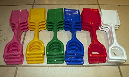 4 X Small 26Cm Bargain Beach / Sand Pit Spades - Manufactured In Uk- 7 Colours Colour: Mix Of Colours - 1 Set = 4 Spades