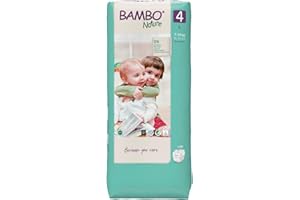 Bambo Nature Premium Eco Nappies, Eco-Labelled Sustainable Nappies, Enhanced Leakage Protection, Secure & Comfortable Baby Nappies, Secure & Comfortable - Size 4 Nappies (15-31lb/7-14 kg), Maxi, 144PK