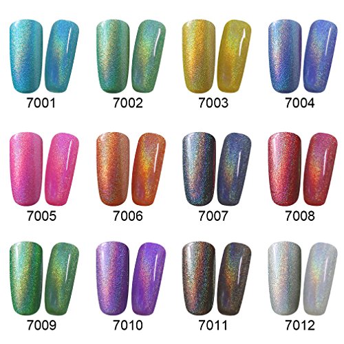 Elite99 UV Nagellack Nail Gel Polish Farbgel Nagelgel Regenbogen Effekt Gelish (12x Stück +1x Stück Reinforce-Überlack ) - 5