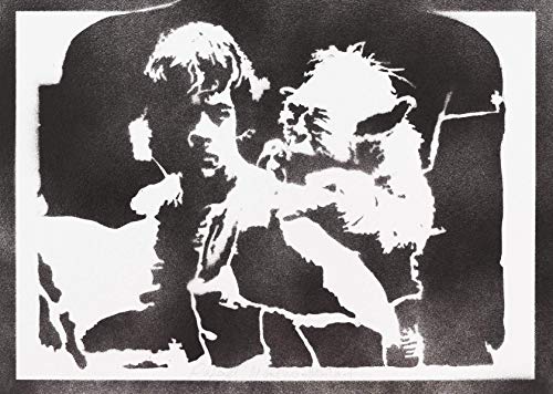 Poster Luke Skywalker Et Yoda STAR WARS Affiche Handmade Graffiti Street Art - Artwork