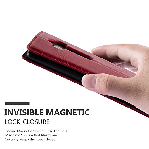 LG G4 Funda Estilo Libro de Cuero Sint  tico en ROJO MANZANA de Cadorabo  Dise  o IM  N INVISIBLE      Cubierta Protectora con Cierre Magn  tico  Tarjetero y Funci  n de Suporte     Protecci  n Carcasa Caja Etui Case Cover