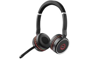 Jabra Evolve 75 MS Stereo zestaw słuchawkowy, bezprzewodowy i nauszny, z certyfikatem Microsoft i długotrwałą baterią - adapter Bluetooth USB - czarny