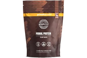 Primal Protein de Primal Harvest: proteína vegana en polvo con habas, garbanzos y arroz. Aporta 20 g de proteína por porción y tiene sabor a chocolate (1 Bag (15 Servings), Chocolate)