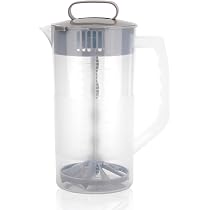Pichet Filtrant / Mélangeur 2 L Transparent Avec Piston – Carafe Anti-Fuite Pour Jus, Boissons En Poudre, Lait & Eau Infusée