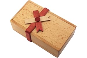 MEDIFIER Zauberpuzzle-Box aus Holz mit versteckten Fächern für Erwachsene, Denkaufgabe, Intelligenz-Herausforderung, geheime Überraschung, Geburtstagsgeschenk für Freundin, Puzzle-Boxen verstecken Geld