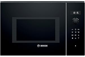 Bosch - Microondas Integrable, 60 cm, 8 programas automáticos, 25 litros, Grill, Negro, BEL554MB0
