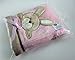Cute crinkle ear bunny/bear fleece blanket by Soft Touch Neutral (Pink) Bunny