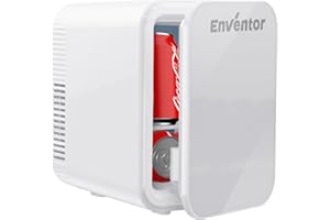 Enventor Nevera Pequeña Portátil 4L (Blanco), Mini Frigorifico con Funciones Frío y Calor, 12V/220V, Mini Nevera para Habitacion, Coche y Casa