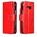Produktbild Galaxy S10 Lite Hülle, Leder Tasche Handyhülle Flip Wallet Schutzhülle für Samsung Galaxy S10 Lite mit Ständer und Kartenfächer/Magnetverschluss #Q (Rot)
