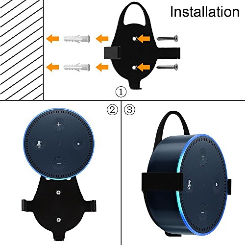 Fintie Amazon Echo Dot 2 Ständer – Lautsprecher Ständer Wandhalterung Guard Halterung, Schwarz - 6
