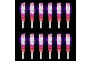 AIDNTBEO 12Pcs Led Lighted Nocks Archery Lighted Nocks Arrow Illuminated Arrow Tail LED Tail Archery Arrows 6.2mm Arrow Nock Tail(Red)