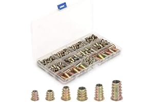 COSSWE Threaded Insert Nuts, 50pcs Zinc Alloy Furniture Hex Socket Assorted Rivet Nuts Set M4/M5/M6/M8/M10 Assortment Tool Kit for Wood Furniture