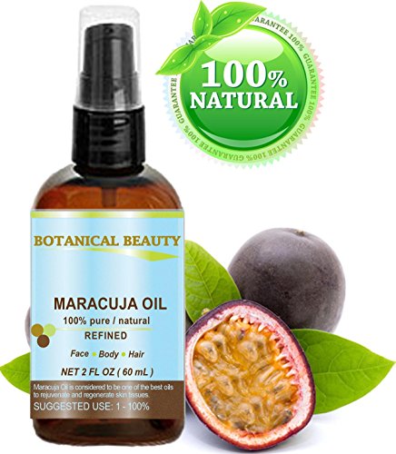MARACUJA OIL. 100% Pure / Natural. Cold Pressed / Undiluted. For Face, Hair And Body.By Botanical Beauty (2 Fl.oz.- 60 ml Plastic Bottle With Pump)