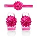 TiaoBug 5 Sets Baby Girls Headband Barefoot Sandals Foot Flower Bands Feet Decoration Accessories