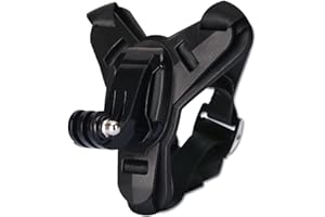 RUMGUG Supporto per Casco Moto Mento Compatibile con GoPro, Supportoda Casco Moto Mentoniera Mento Supporto Cinghia Anteriore Compatibile con Hero 12/11/10/9/8/7/6 DJI Action Insta360 Action Camera (Nero)