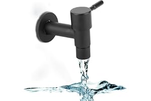 G1/2in Rostfritt Stål Svart Enkel Kall Kran för Mopp Pool Tvättmaskin - Väggmonterad Balkong #1