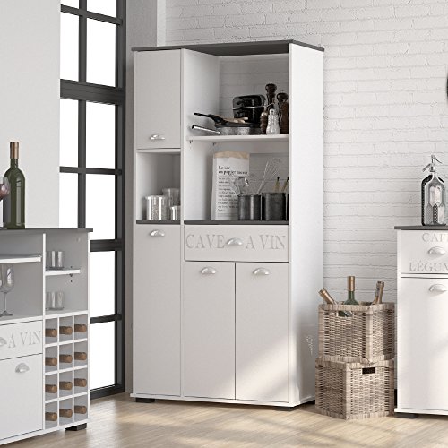 MD1 Suarez - Bufe alto 1 cajon 3 puertas, medidas 900 x 400 x 180 cm, color blanco-gris