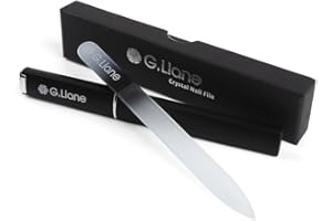 Kristall Glasnagelfeile – G.Liane Glasfeile – Nagelfeile Set Mit Etui – Nagelschere FÜR Natur Und Acrylnägel – Geschenkbox - Design (Rainbow Schwarz)