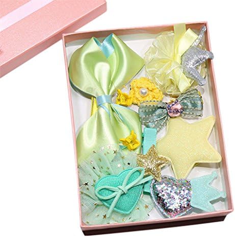 Chinget 10pcs Girls Hair Accessories Bow Hairpins Bowknot Hair Clips Girls Gift (Yellow)