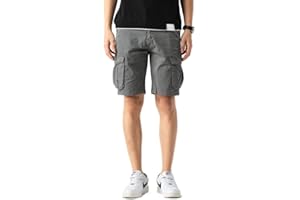 TONY BACKER Pantaloncini Cargo Uomo Shorts Vintage Cotone Multi-Tasca Estate Pantaloni Corti Cargo F7215