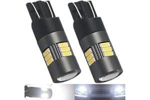 Eseastar 501 LED Bulbs T10 6000K White 12V-24V W5W 194 168 161 12961 15LED-SMD4014 Extremely Bright with Projector For Car Sidelight Backup Interior Dome Number Plate Light, 2 Pack