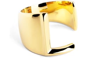 SINGULARU - Anillo Personalizado Letter Signet. Macizo Ajustable. Latón con Acabado Baño de Oro de 18 Kt. Talla Unica. Joyas para Mujer. Letra A-Z