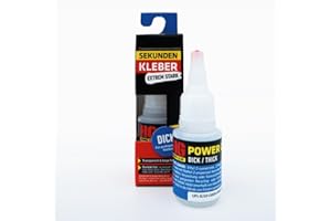 HG POWER GLUE Sekundenkleber dickflüssig – Extra starker Kleber für Plastik, Kunststoff, Glas, Porzellan, Holz, Metall - transparente Aushärtung, wasserfest, hitzebeständig, schnell trocknend - 20 g