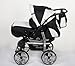 3-in-1 Travel System with Baby Pram, Car Seat, Pushchair & Accessories, Black & White